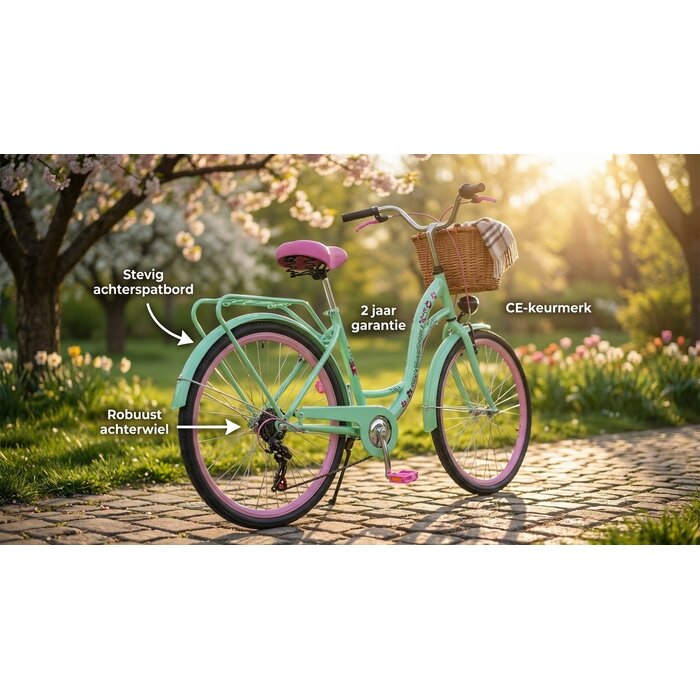 Viking Choice Mädchenfahrrad 26 Zoll 7-Gang Mint/Rosa - bis zu 41% Rabatt im Outlet