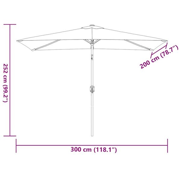 Vidaxl Sonnenschirm 300x200 cm Anthrazit - Stahlmast, neigbar - bis zu 34% sparen