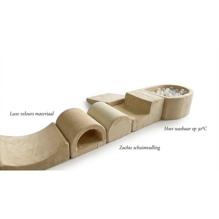 Viking Choice 7-tlg. Schaumstoff-Spielset mit Bällebad & 100 Bällen - Beige - bis zu 43% Rabatt