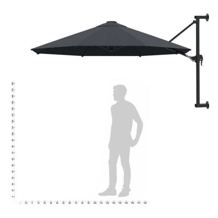 Vidaxl Wand-Ampelschirm 300 cm Anthrazit - platzsparend & bis zu 34% günstiger