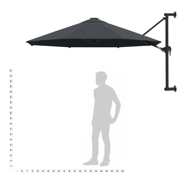 Vidaxl Wand-Ampelschirm 300 cm Anthrazit - platzsparend & bis zu 34% günstiger