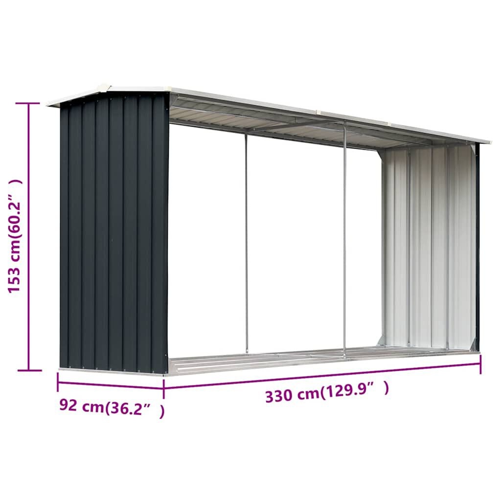 Vidaxl Kaminholzregal verzinkter Stahl 330x92x153 cm - jetzt bis zu 35% sparen