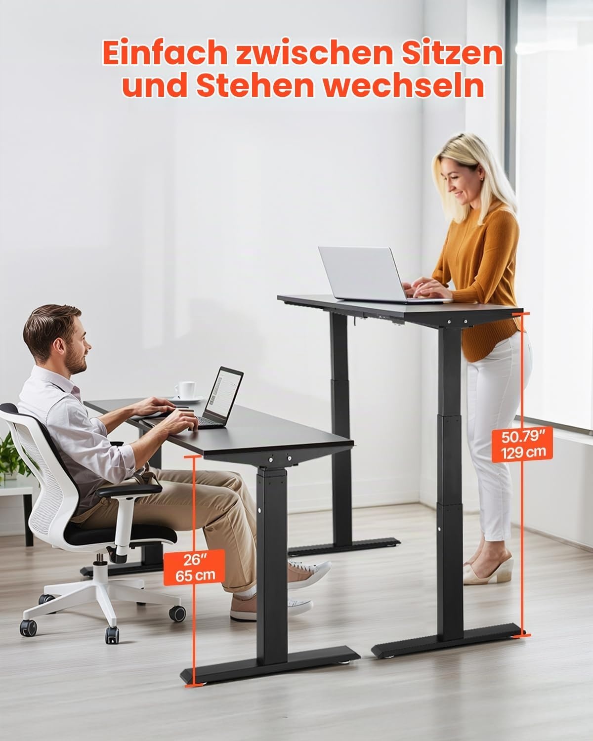 Elektrisches Schreibtischgestell, höhenverstellbar, Dual-Motor - bis zu 30% Rabatt