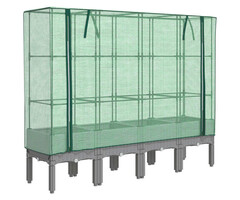Vidaxl Hochbeet mit Gewächshaus 160x40cm Rattan-Optik - bis zu 41% Rabatt