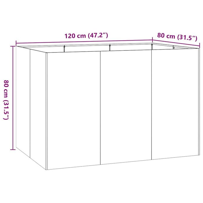 Vidaxl Großer Pflanzkübel 120x80x80 cm Anthrazit - bis zu 35% Rabatt