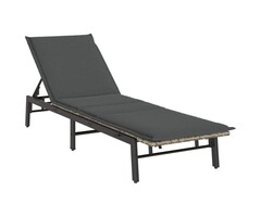 Vidaxl Gartenliege aus Poly-Rattan, hellgrau - Jetzt bis zu 35% sparen