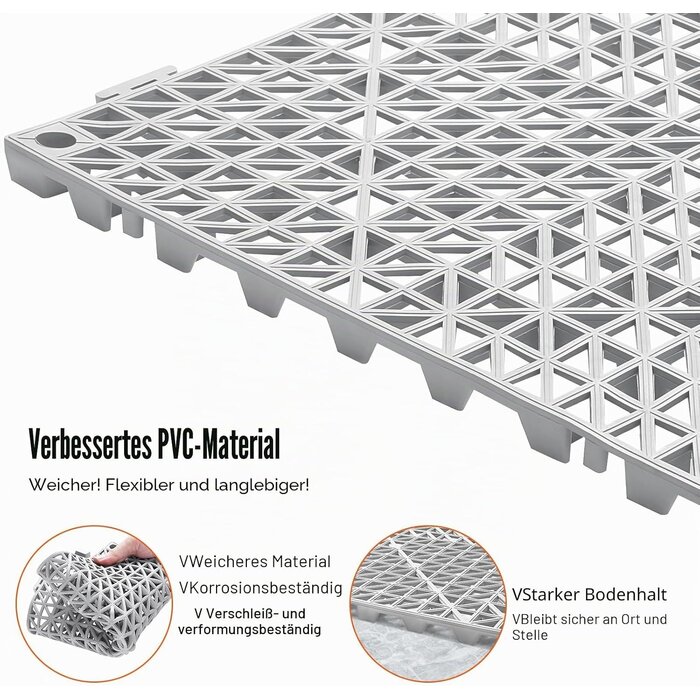 55er Set Drainagematten 30x30 cm - Rutschfester Boden - Jetzt bis zu 30% sparen
