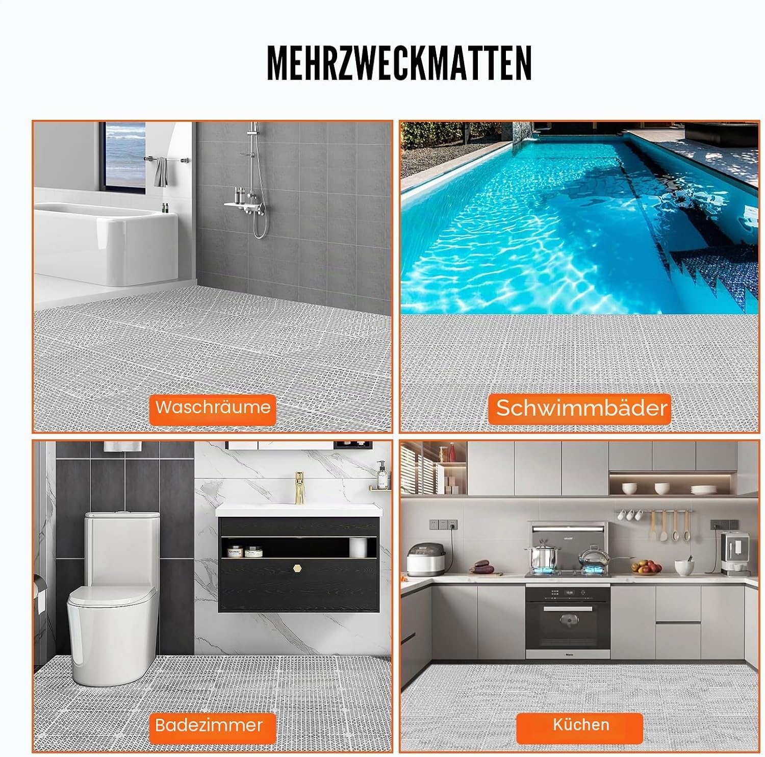 55er Set Drainagematten 30x30 cm - Rutschfester Boden - Jetzt bis zu 30% sparen