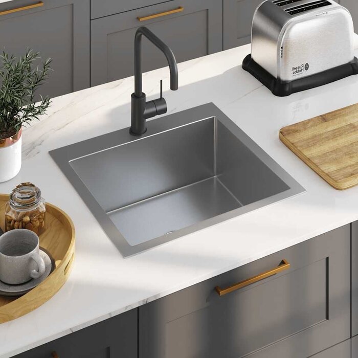 Vidaxl Handgefertigte Edelstahlspüle 55x44cm - Einbau, Unterbau - bis zu 34% sparen