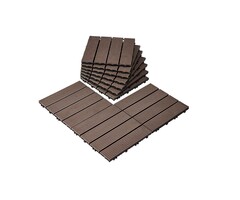 Vevor WPC Terrassenfliesen 30x30 cm, 27 Stück, Dunkelbraun - bis zu 41% Rabatt