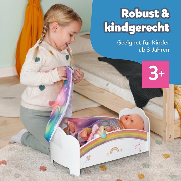 Baby Born Magisches Puppenbett mit Regenbogenlicht & Musik - Outlet bis zu 33% reduziert