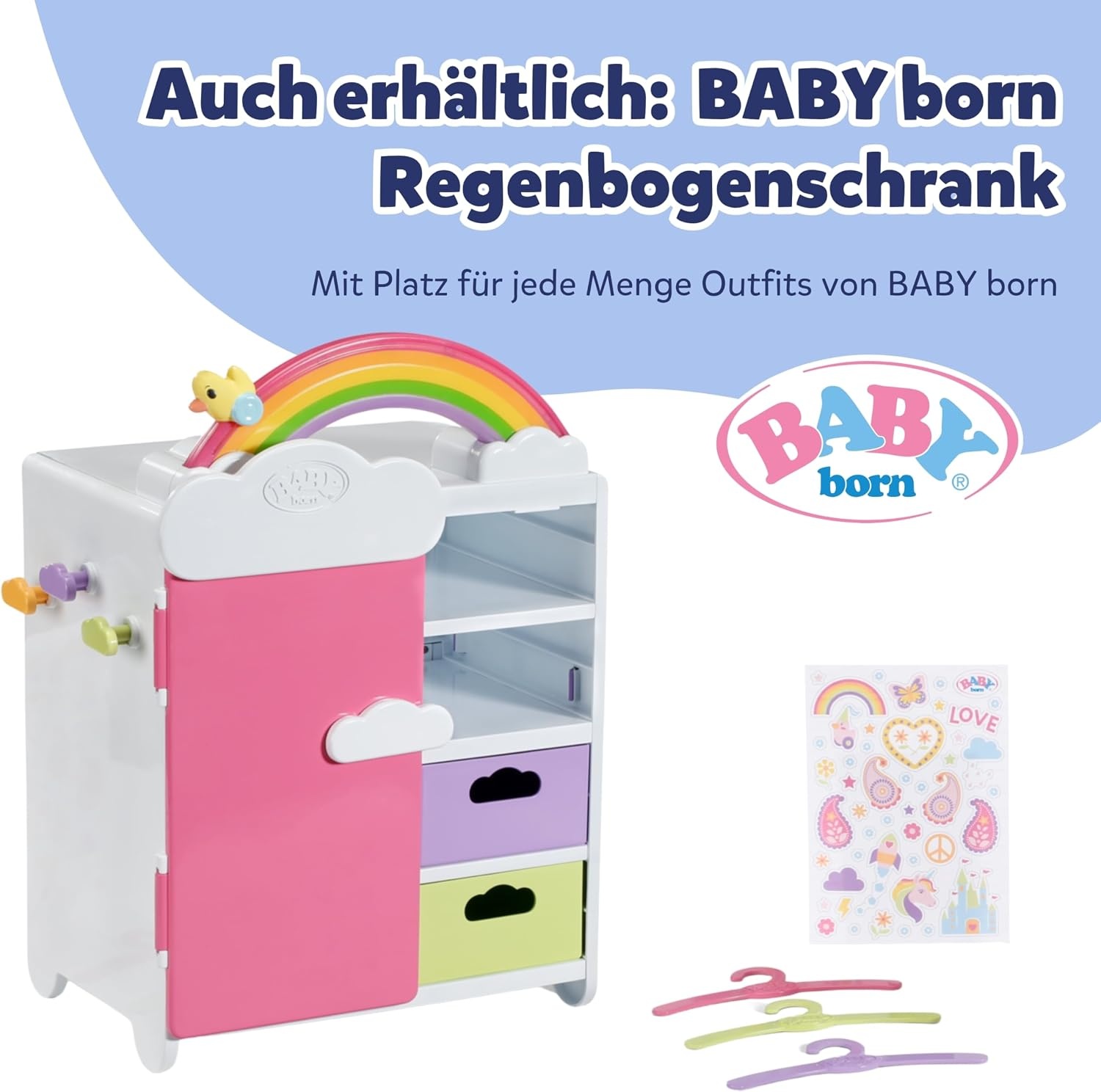 Baby Born Magisches Puppenbett mit Regenbogenlicht & Musik - Outlet bis zu 33% reduziert