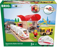 ICE Zugset mit Schienen und Bahnhof - Jetzt bis zu 40% günstiger sichern!