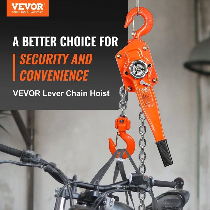 Vevor Profi-Hebelzug 3 Tonnen, 5,8 m Hub, G80-Kette - bis zu 35% Rabatt
