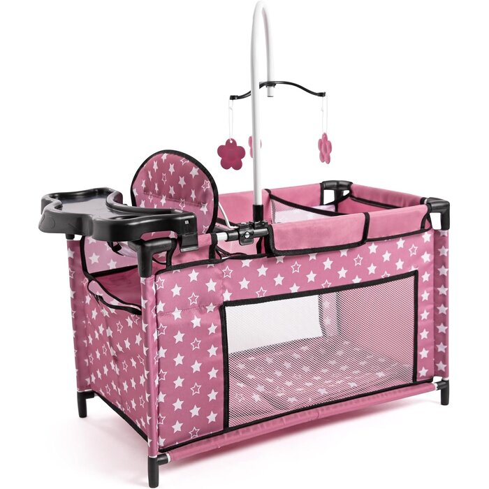 Puppenbett-Station mit Hochstuhl & Schrank - Nordic Pink - bis zu 33% reduziert