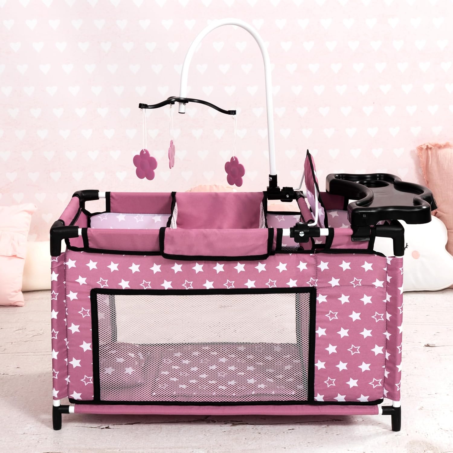 Puppenbett-Station mit Hochstuhl & Schrank - Nordic Pink - bis zu 33% reduziert