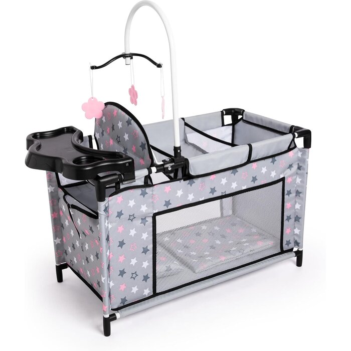 Puppenbett-Station mit Hochstuhl & Schrank - Nordic Pink - bis zu 33% reduziert