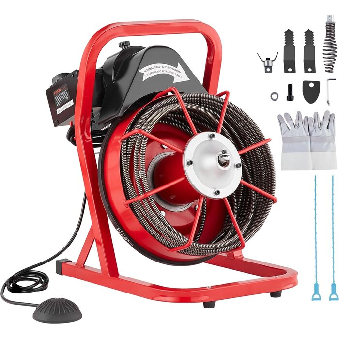 Vevor Elektrische Rohrreinigungsmaschine 250W mit 15m Spirale - bis zu 37% Rabatt
