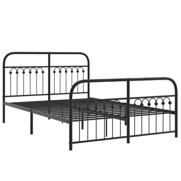 Vidaxl Robustes Metall-Bettgestell 140x190 cm - Schwarz - Bis zu 35% Rabatt