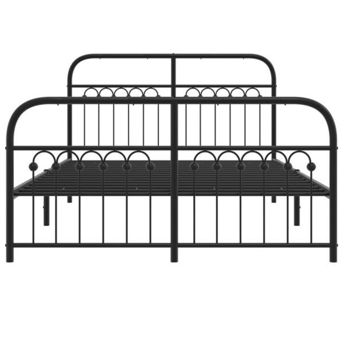 Vidaxl Robustes Metall-Bettgestell 140x190 cm - Schwarz - Bis zu 35% Rabatt