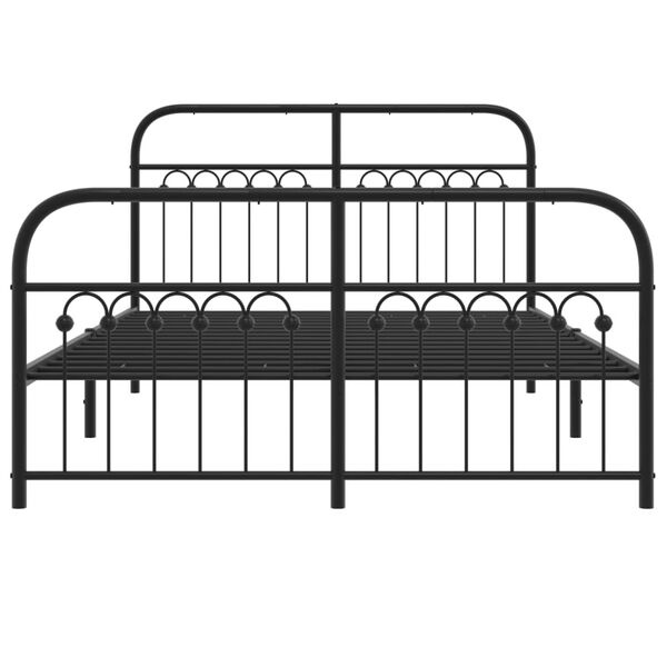 Vidaxl Robustes Metall-Bettgestell 140x190 cm - Schwarz - Bis zu 35% Rabatt
