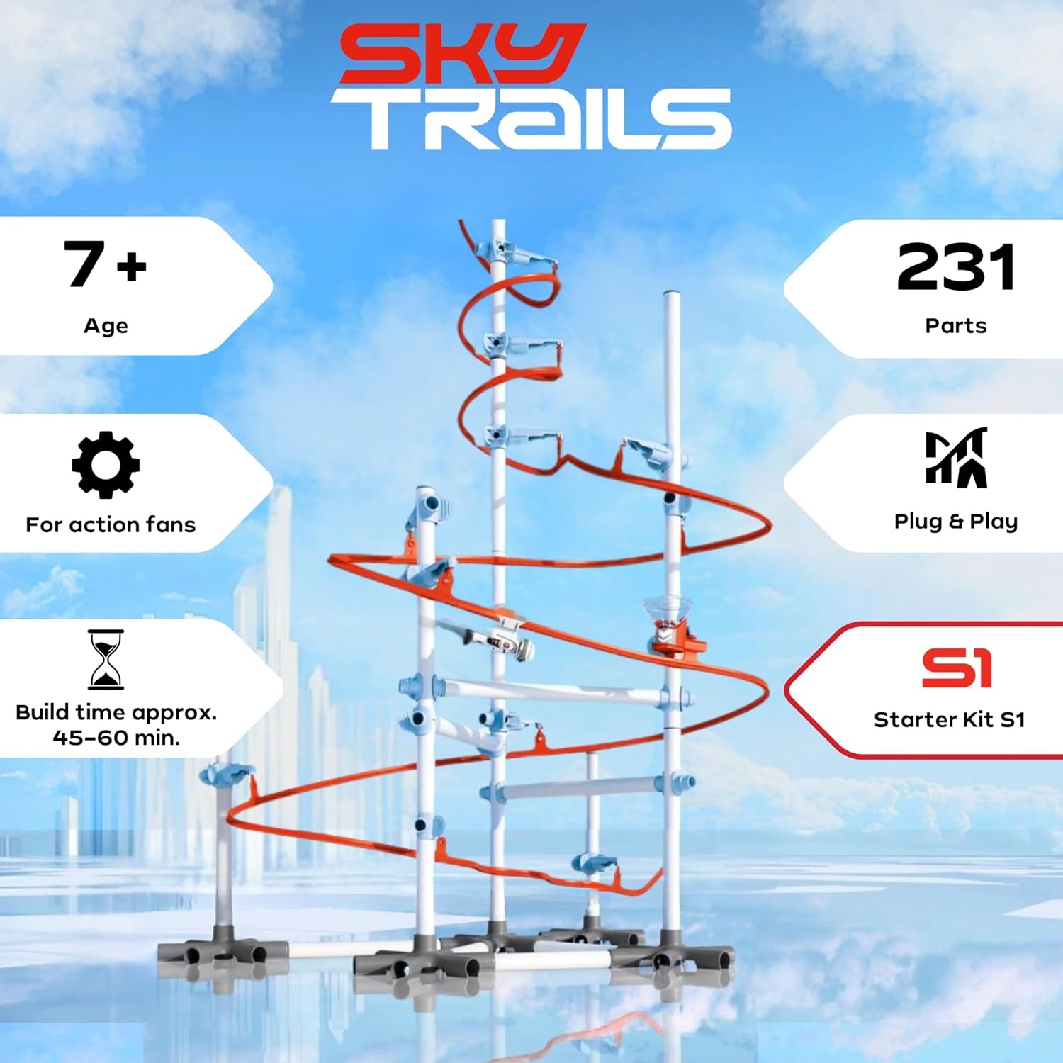 Sky Trails Kugelbahn Starterkit mit Lift & Loop - bis zu 34% Rabatt sparen