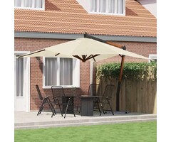 Vidaxl Ampelschirm 400x300 cm Sandweiß mit Holzmast - bis zu 35% Rabatt