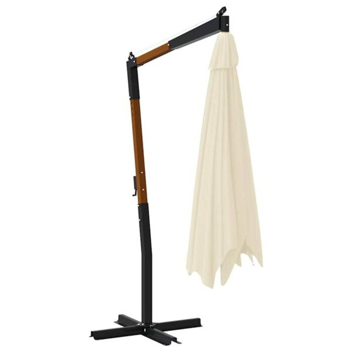 Vidaxl Ampelschirm 400x300 cm Sandweiß mit Holzmast - bis zu 35% Rabatt