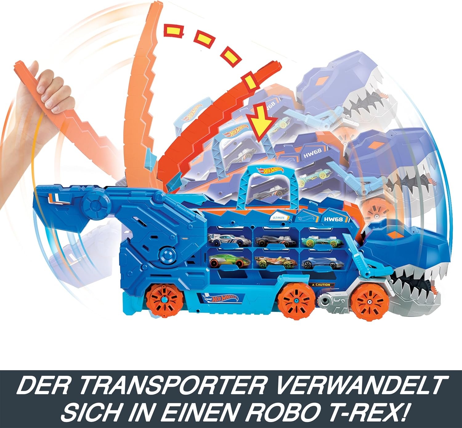 T-Rex Verwandlungs-Truck mit Rennstrecke & Sound - jetzt bis zu 34% sparen
