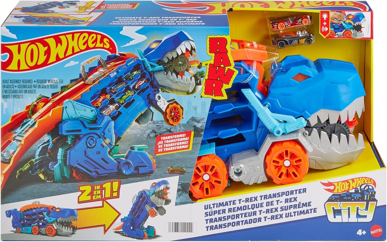 T-Rex Verwandlungs-Truck mit Rennstrecke & Sound - jetzt bis zu 34% sparen