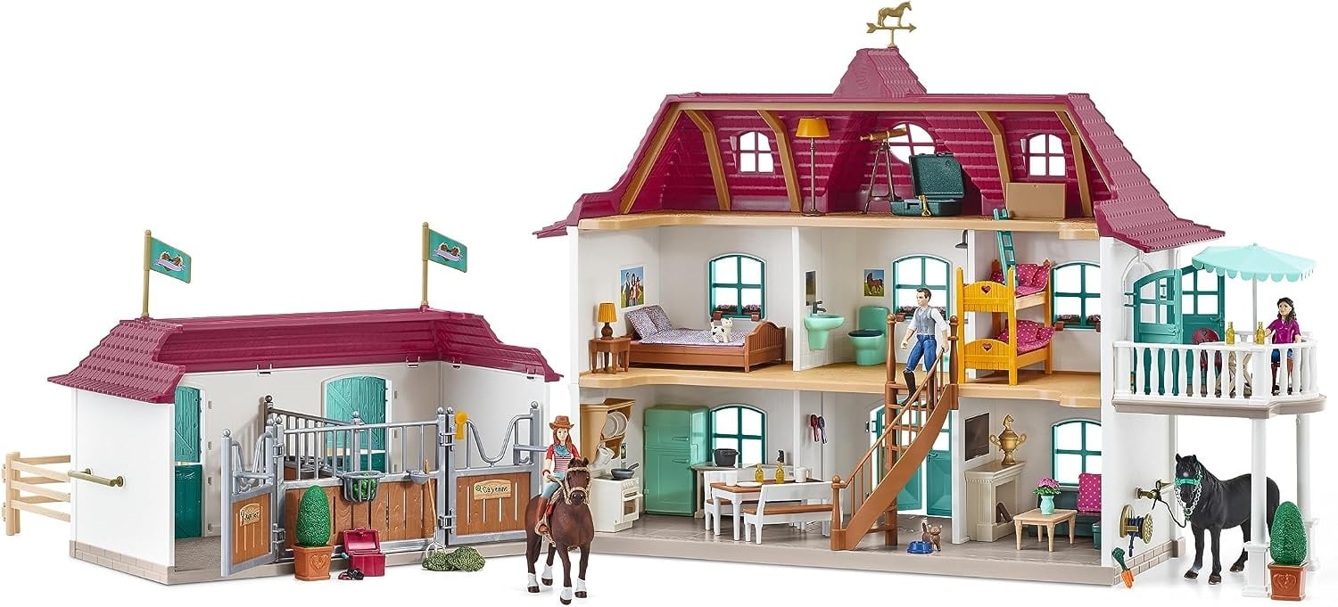 Großes Pferdehof Spielset mit Wohnhaus & Stall - bis zu 30% Rabatt