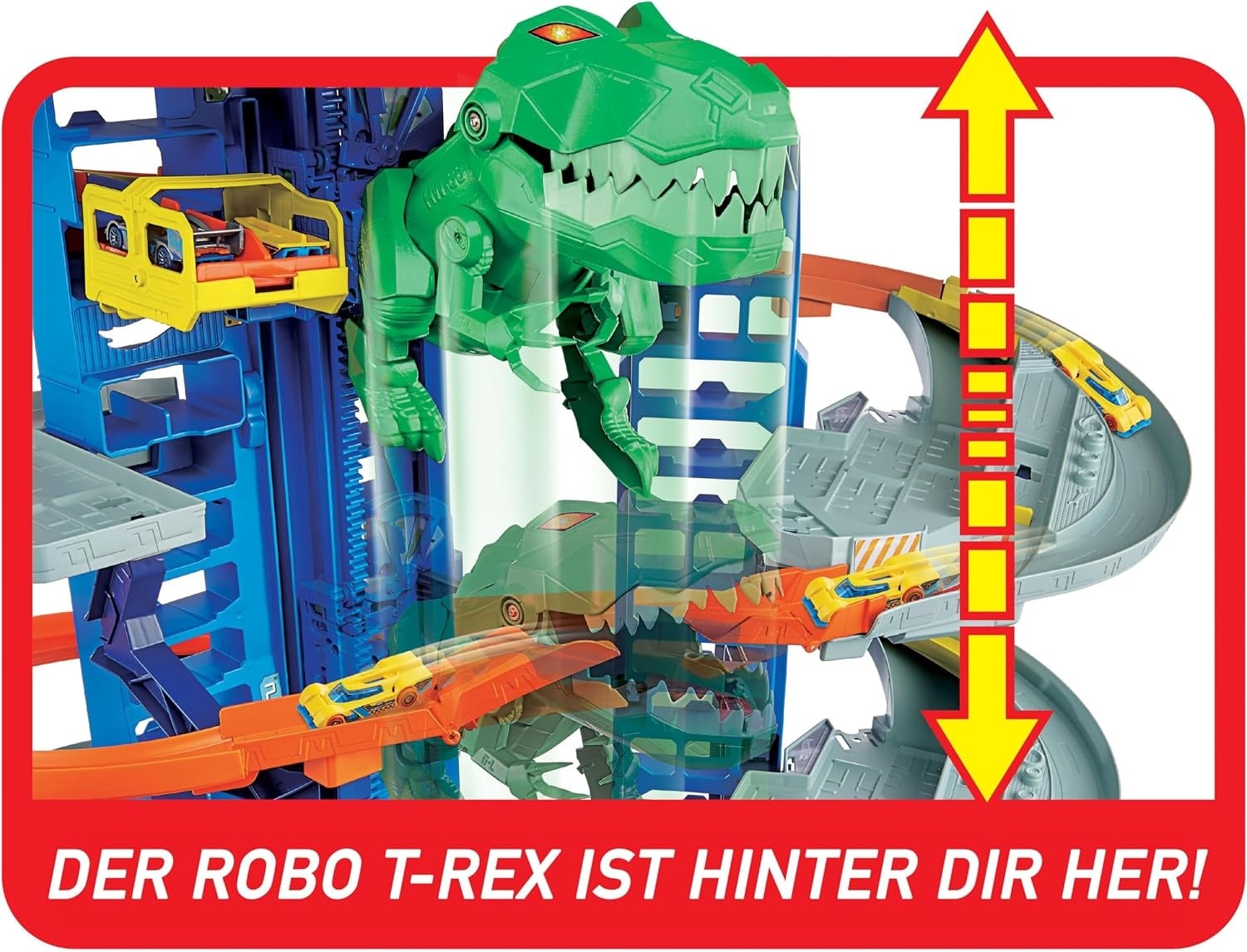 Mega Parkhaus-Spielset mit Robo T-Rex | Bis zu 35% Rabatt