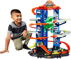 Hot Wheels Mega Spielgarage mit Robo T-Rex | Platz für 100 Autos | Bis zu 35% Rabatt