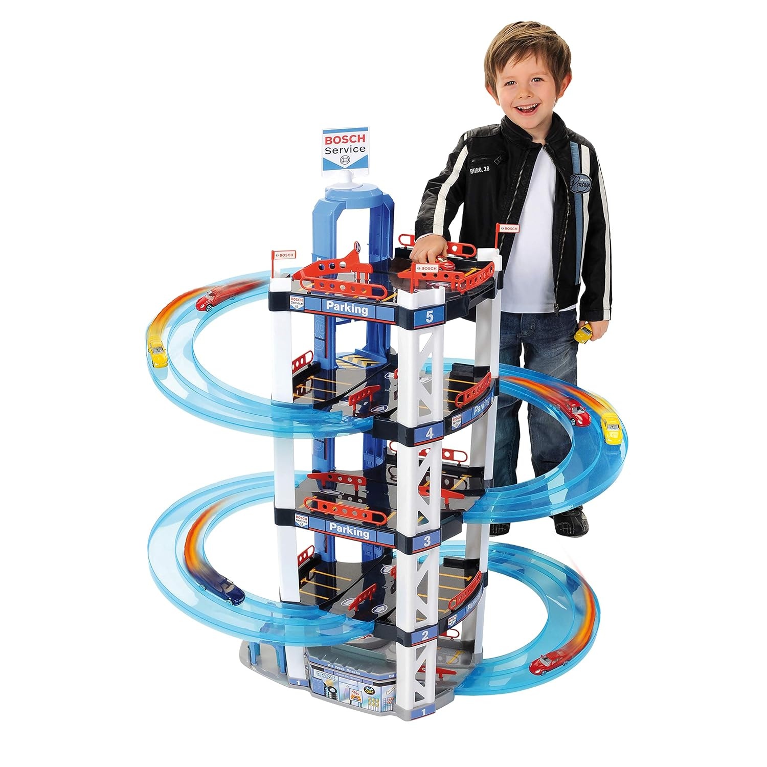 Parkhaus Spielset 5 Ebenen mit Doppelrampe & 2 Autos - jetzt bis zu 34% sparen