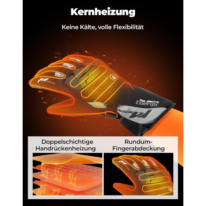 Kemimoto Beheizbare Motorradhandschuhe Unisex, Schwarz, Gr. L - bis zu 78% günstiger