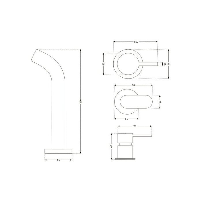Viking Choice Design Unterputz-Waschtischarmatur Mattschwarz - bis zu 23% sparen