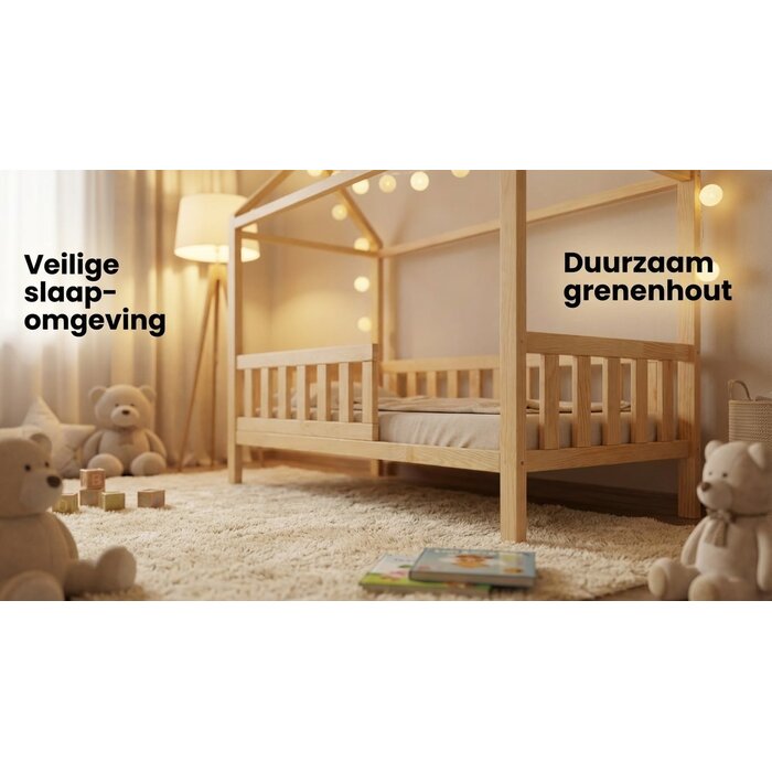 Viking Choice Hausbett für Kinder aus Kiefernholz 80x160 cm - bis zu 21% sparen