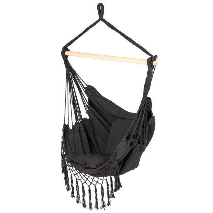 Viking Choice Hängesessel Brasilianischer Stil Schwarz 130x96cm - bis zu 23% sparen