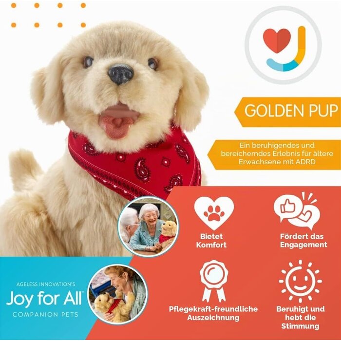 Interaktiver Plüschhund Gold 23 cm - Mit Herzschlag & Reaktion - bis zu 35% Rabatt
