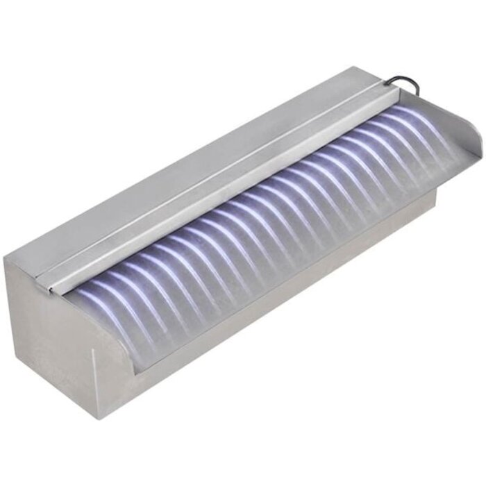 Vidaxl Pool-Wasserfall mit LED-Beleuchtung - Edelstahl, 30 cm - bis zu 53% sparen