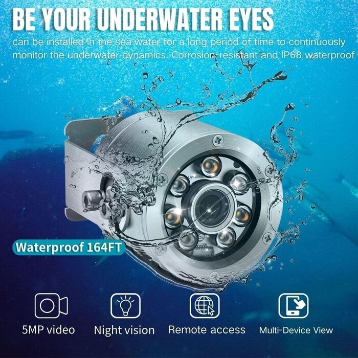 Unterwasserkamera für Teiche: 5MP, Edelstahl, 9,8m Kabel - bis zu 41% sparen