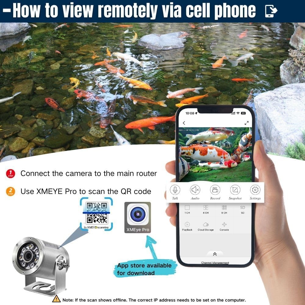 Unterwasserkamera für Teiche: 5MP, Edelstahl, 9,8m Kabel - bis zu 41% sparen