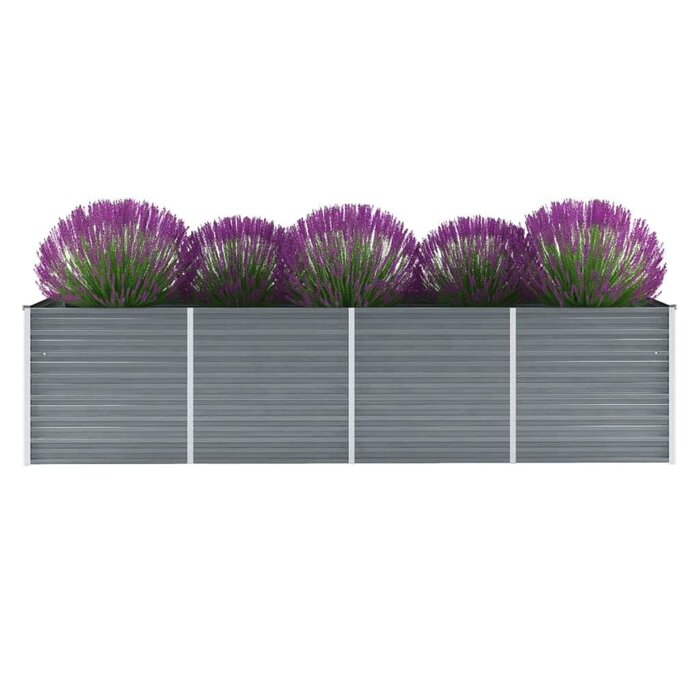 Vidaxl Großes Hochbeet aus verzinktem Stahl 320x80x77cm Grau - bis zu 34% sparen