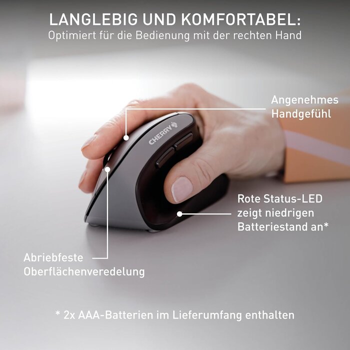Ergonomische Funkmaus, 45°-Design, 6 Tasten - jetzt bis zu 32% günstiger