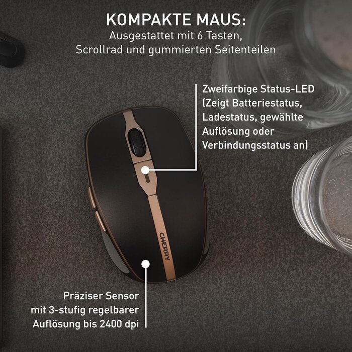 Kabelloses Tastatur- & Maus-Set - QWERTZ - Schwarz-Bronze - bis zu 34% reduziert