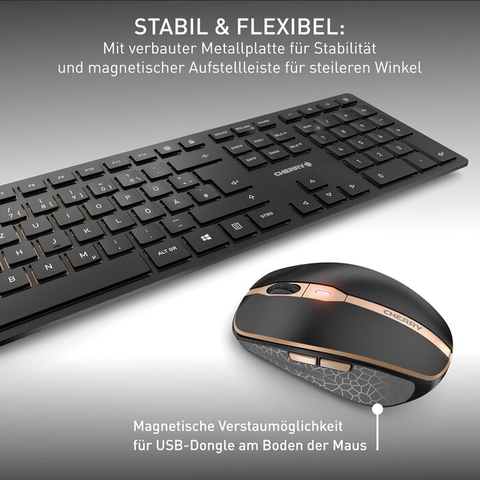 Kabelloses Tastatur- & Maus-Set - QWERTZ - Schwarz-Bronze - bis zu 34% reduziert