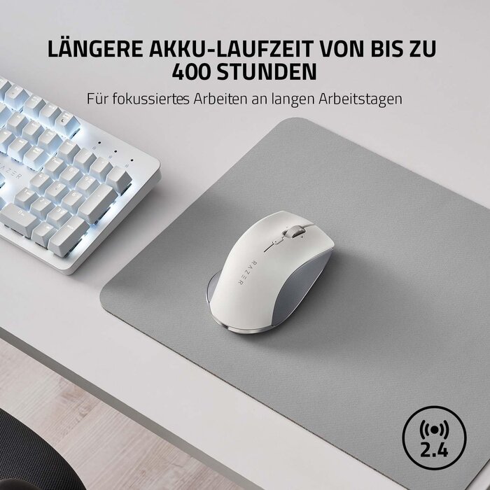 Razer Ergonomische Funkmaus, 16.000 DPI, Weiß - Bis zu 34% Rabatt