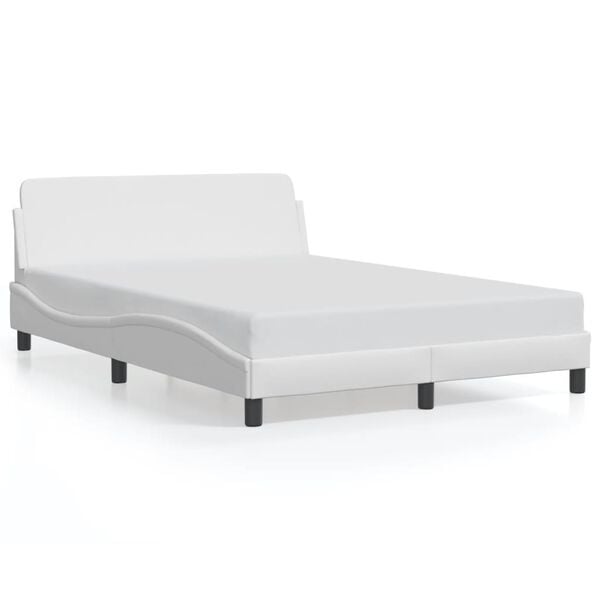 Vidaxl Weißes Kunstleder-Bett 120x200 cm - bis zu 35% Rabatt