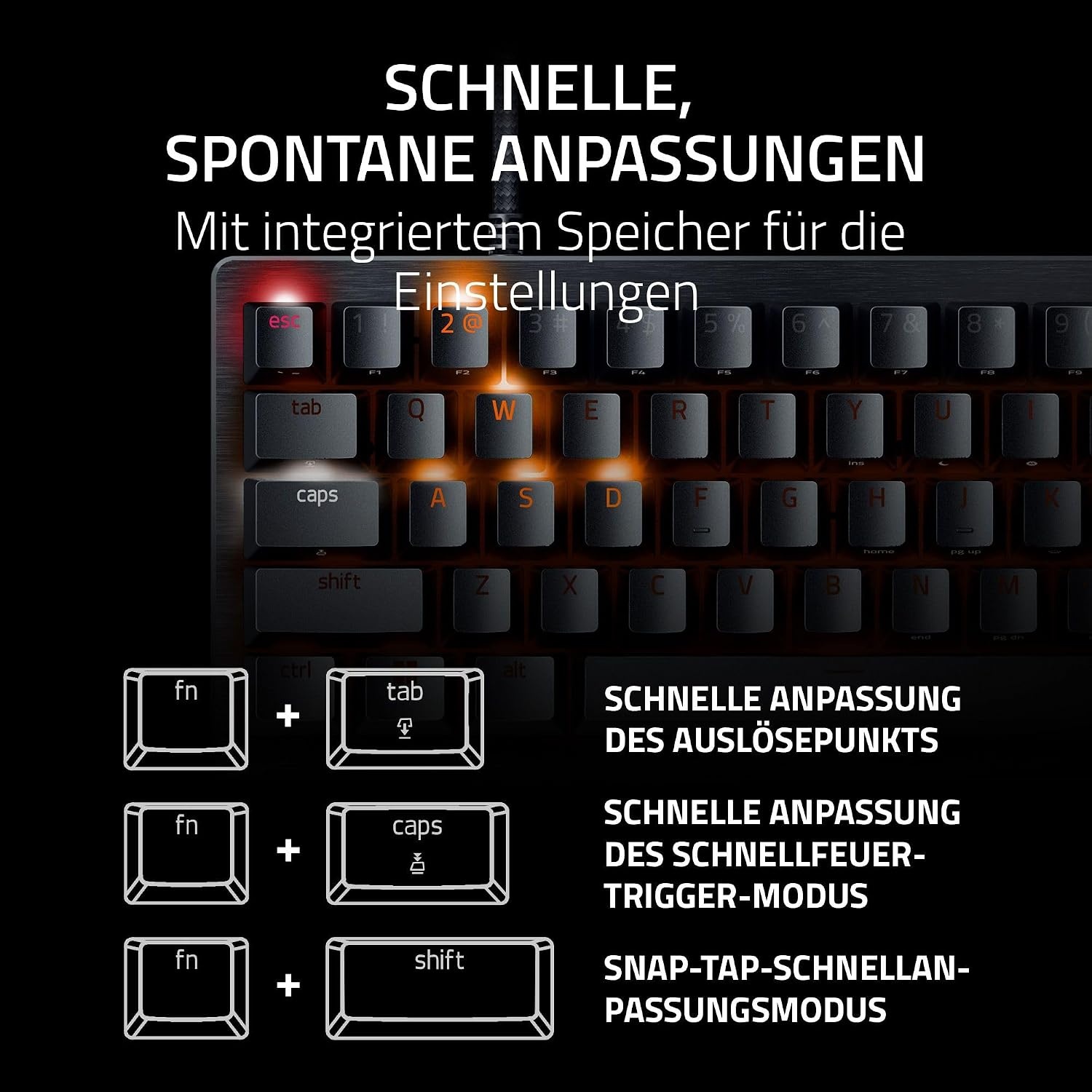 Razer Gaming-Tastatur 60% mit analogen Switches - US-Layout - bis zu 35% Rabatt