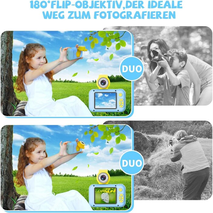 Digitalkamera für Kinder mit 180° Linse - Blau - jetzt bis zu 27% sparen